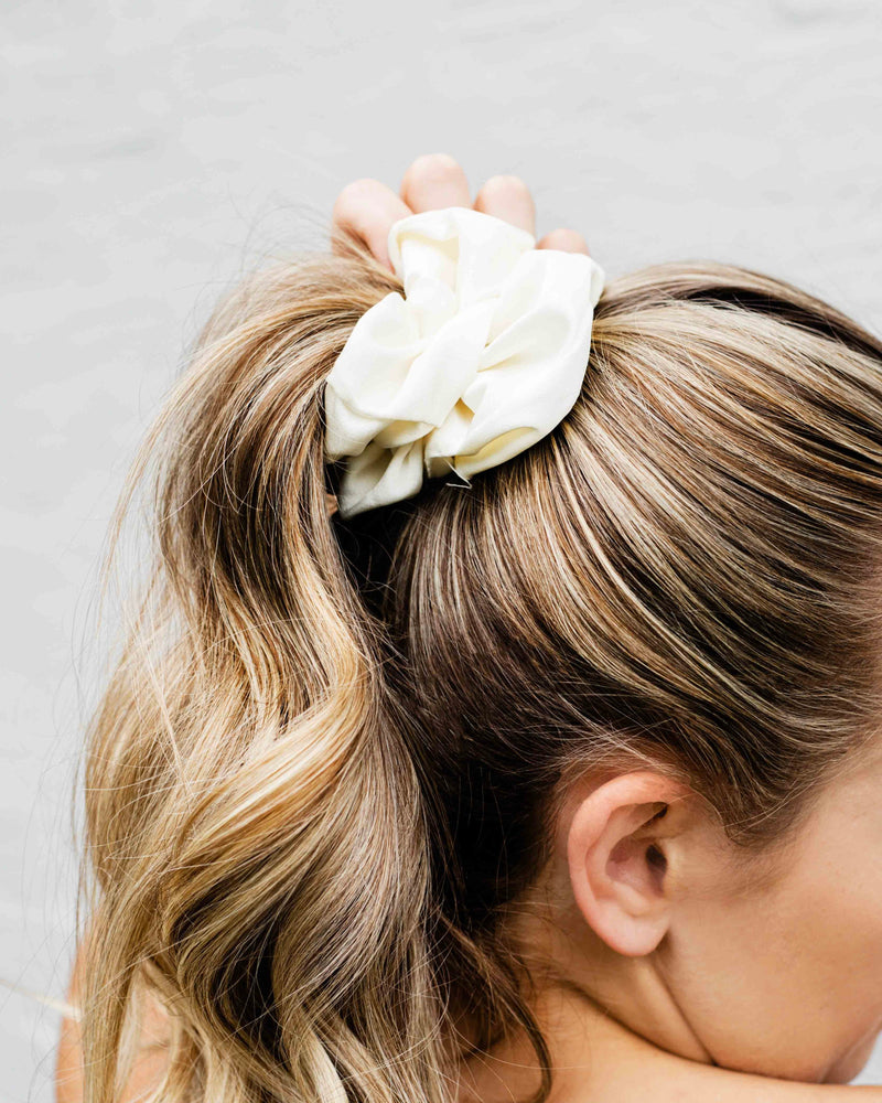 Luxury Satin Scrunchies in Winter